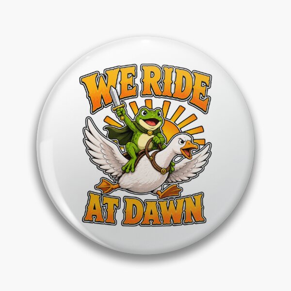 Item preview, We Ride At Dawn Frog Riding Goose Funny Chaotic Animal designed and sold by WeirdlyMild.