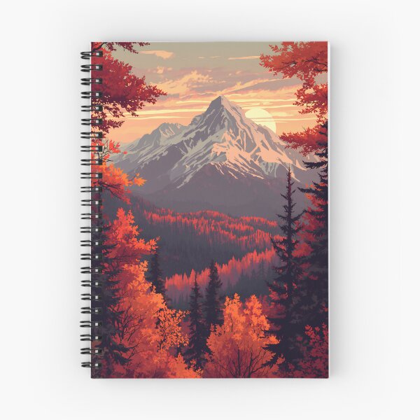 Item preview, Autumn Mountain Landscape Vintage Forest Vector Illustration designed and sold by mijaczeek.