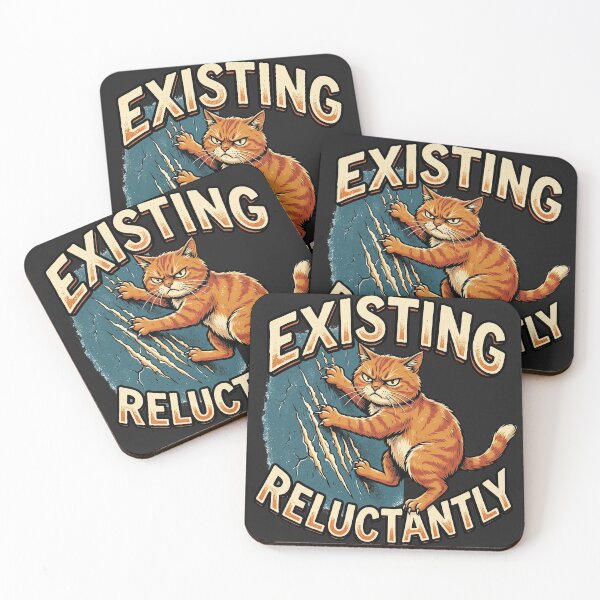 Item preview, Existing Reluctantly - angry cat designed and sold by StellarBees.