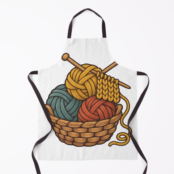 Item preview, Basket of Chunky Yarn With Knitting Needles designed and sold by eignvalue.