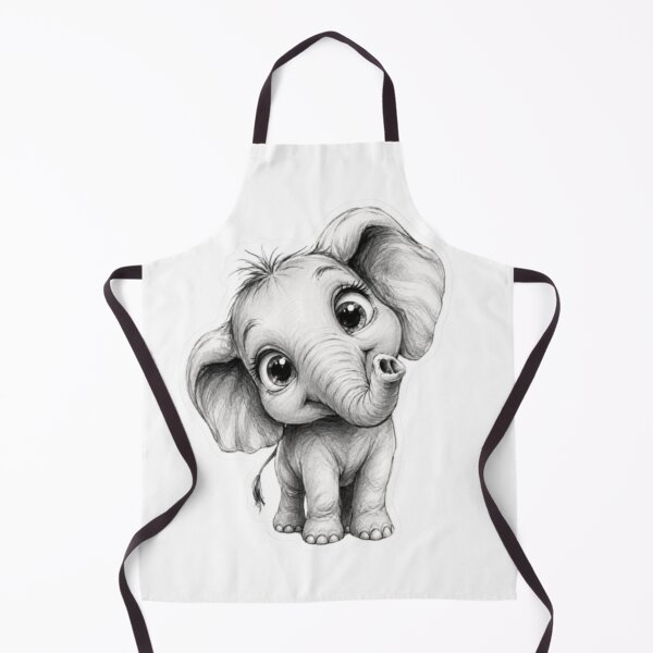 Item preview, Adorable Baby Elephant Pencil Sketch designed and sold by Snurly.