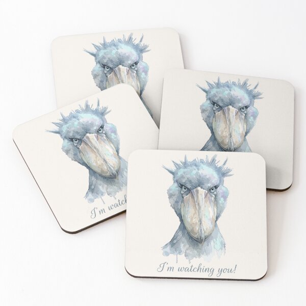 Item preview, Funny Staring Shoebill Stork Watercolor - I'm Watching You designed and sold by chriswo-design.