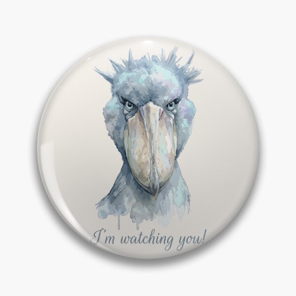 Item preview, Funny Staring Shoebill Stork Watercolor - I'm Watching You designed and sold by chriswo-design.