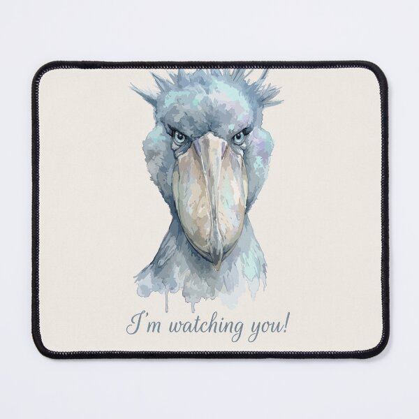 Item preview, Funny Staring Shoebill Stork Watercolor - I'm Watching You designed and sold by chriswo-design.