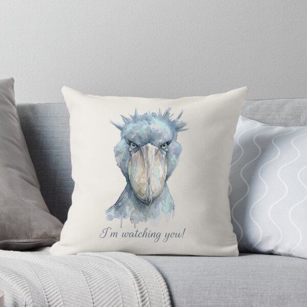 Item preview, Funny Staring Shoebill Stork Watercolor - I'm Watching You designed and sold by chriswo-design.