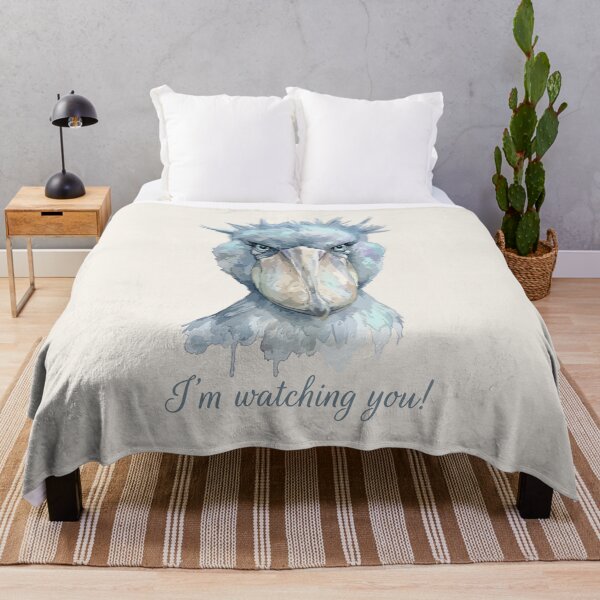 Item preview, Funny Staring Shoebill Stork Watercolor - I'm Watching You designed and sold by chriswo-design.