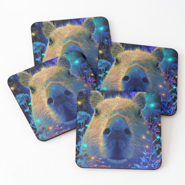 Item preview, Glowing Neon Capybara in a Magical Forest  designed and sold by LC&LCPlatform.