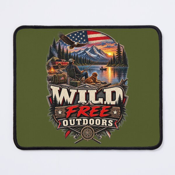 Item preview, Wild Free Outdoors- Vintage Fishing Americana Camping T-Shirt designed and sold by DomKo10.