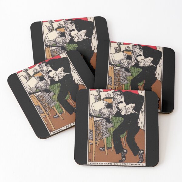 Item preview, Vintage  color lithograph, Viennese Café: In the Reading Room designed and sold by stevepaint.