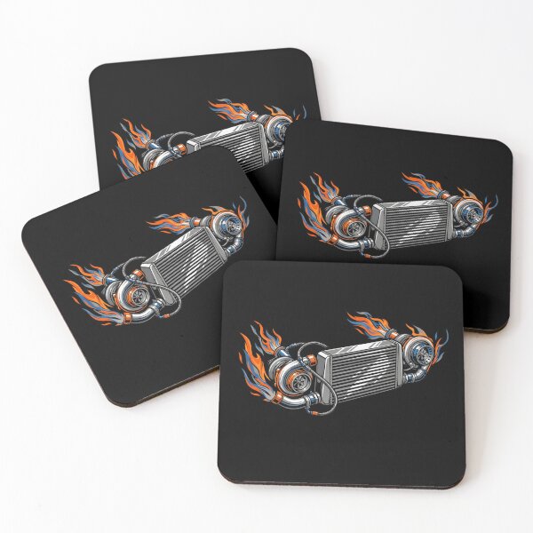 Item preview, Twin Turbo Intercooler Flaming Boost JDM Racing Car Tuning Aesthetic designed and sold by mood-draftsman.
