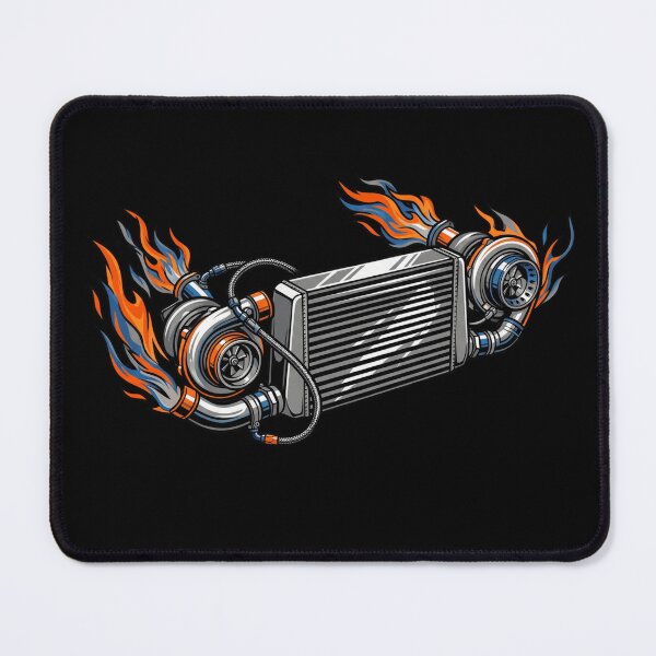 Item preview, Twin Turbo Intercooler Flaming Boost JDM Racing Car Tuning Aesthetic designed and sold by mood-draftsman.