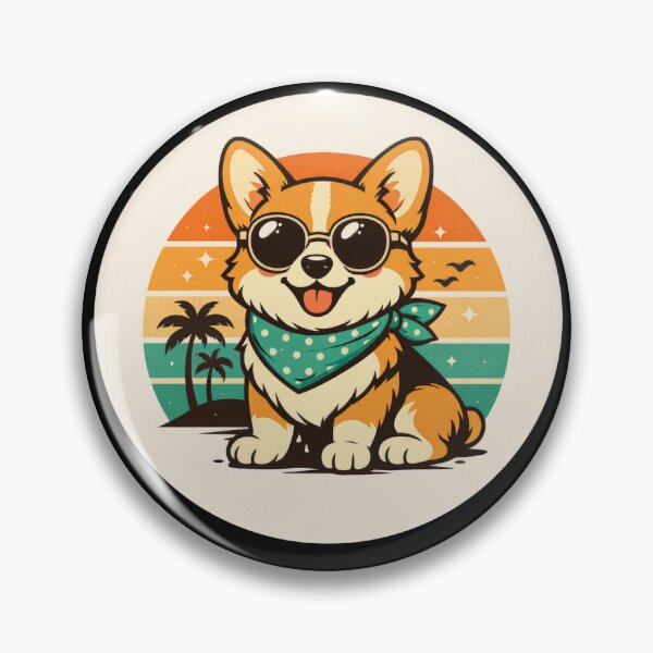 Item preview, Retro Corgi Sunset – Cute Vintage Dog Aesthetic designed and sold by YerukDesign.
