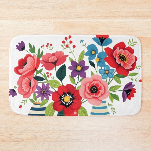Item preview, Whimsical flowers in colorful vases designed and sold by Beyond The Canvas.