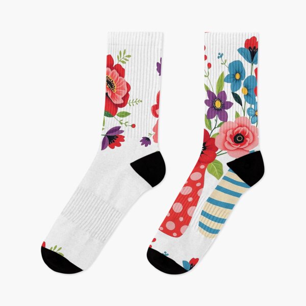 Item preview, Whimsical flowers in colorful vases designed and sold by Beyond The Canvas.