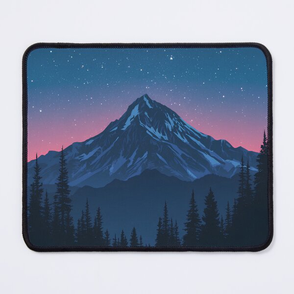 Item preview, Starry Night Mountain Peak Twilight Forest Vector Landscape designed and sold by mijaczeek.