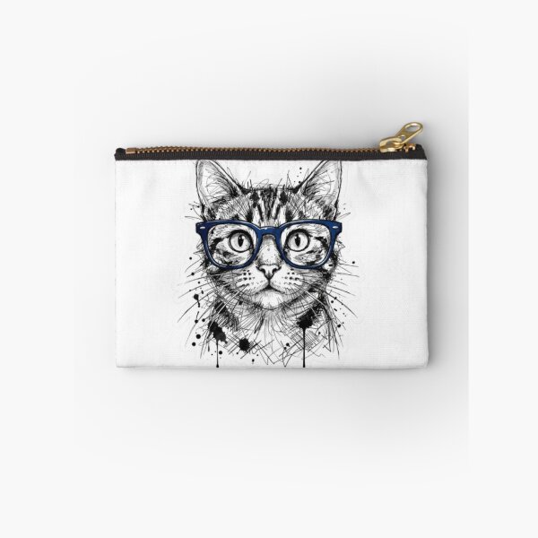 Item preview, Tabby Cat Wearing Blue Glasses Sketch designed and sold by Snurly.