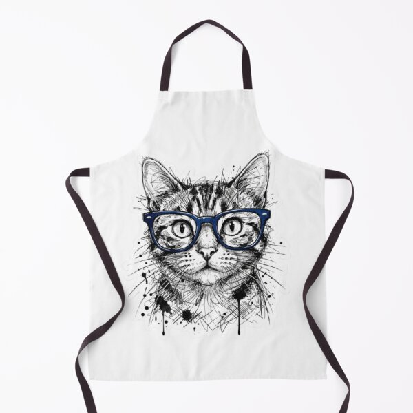 Item preview, Tabby Cat Wearing Blue Glasses Sketch designed and sold by Snurly.