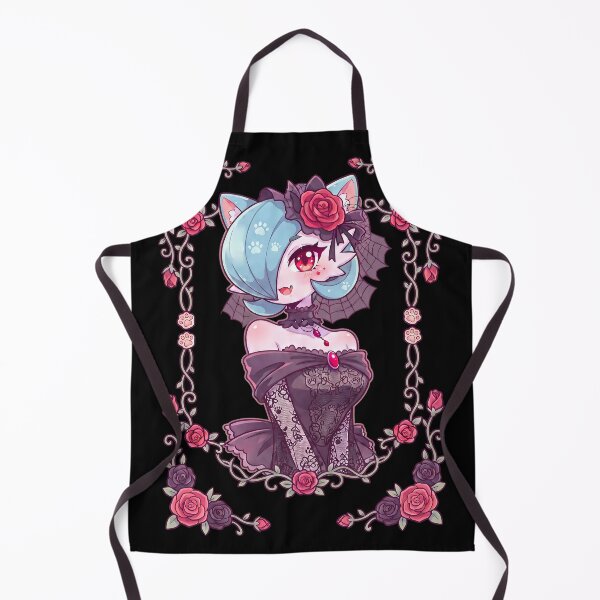 Item preview, Shiny Blue Gothic Gardevoir Cat: Red Rose Floral Frame designed and sold by CuteKats.