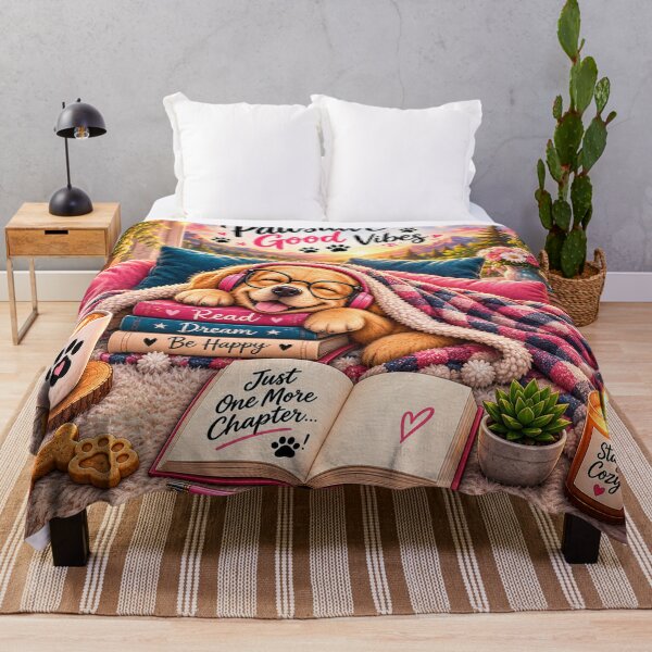 Item preview, Pawsitive Good Vibes – Cozy Reading Dog designed and sold by PaginaBrew.