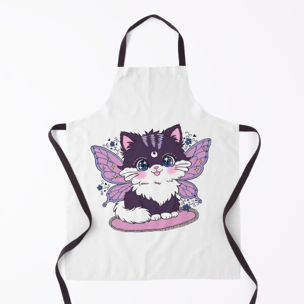 Item preview, Fairy Kitty Cat Kawaii - Magical Purple Galaxy Cat with Butterfly Wings designed and sold by BunnySoftArt.