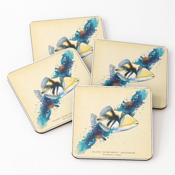 Item preview, Picasso Humu Humu Triggerfish Watercolor Marine Art designed and sold by KenworksDigital.