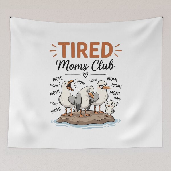Item preview, Tired Moms Club Seagull Chaos Mama Life Funny Motherhood T-Shirt | Exhausted Mom Humor Graphic Gift designed and sold by Trendably.