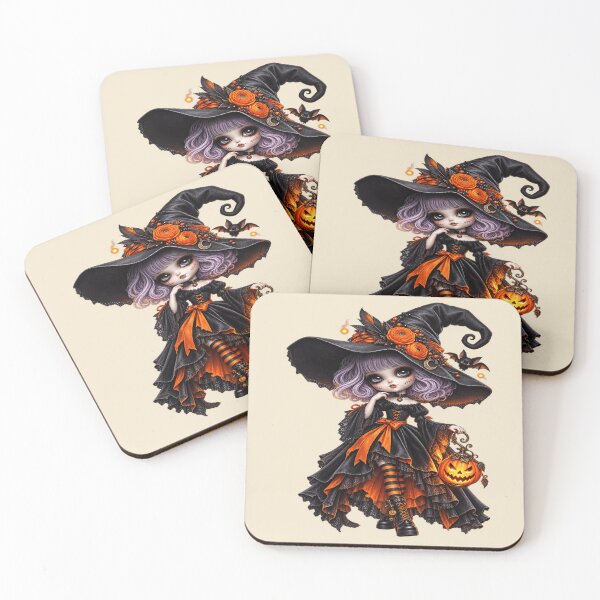 Item preview, Creepy Cute Pumpkin Witch for Goth Lovers designed and sold by POD DYNASTY | Original Print On Demand T-Shirt Graphics.