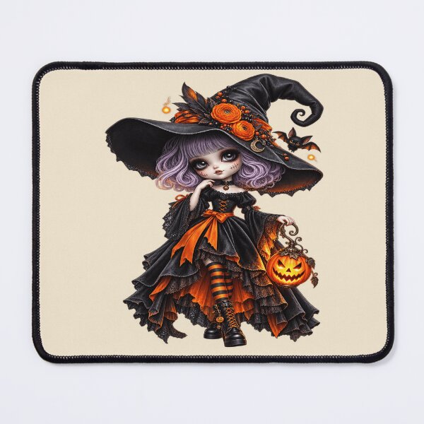 Item preview, Creepy Cute Pumpkin Witch for Goth Lovers designed and sold by POD DYNASTY | Original Print On Demand T-Shirt Graphics.