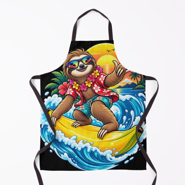 Item preview, Cool Surfing Sloth Tropical Banana Summer Beach Art designed and sold by DailySparks.