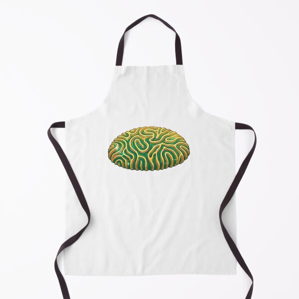 Item preview, Platygyra Maze Brain Coral Green Gold Reef Art designed and sold by KenworksDigital.
