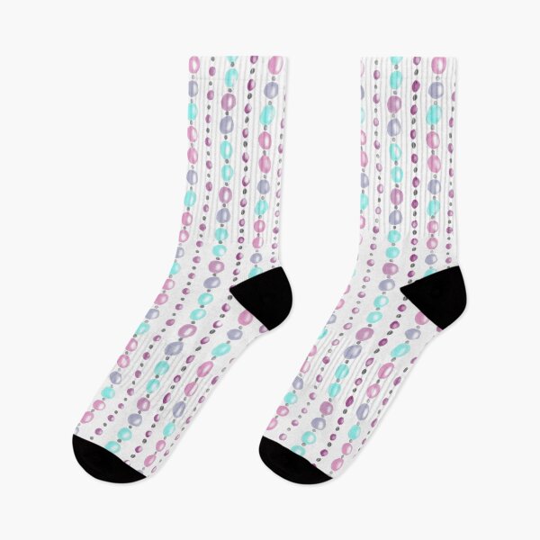 Item preview, 70s Curtain Beads white background turquoise and pink designed and sold by shannondoucette.
