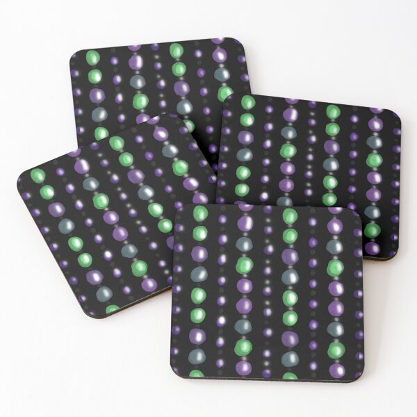 Item preview, 70s Curtain Beads black background purple and green designed and sold by shannondoucette.