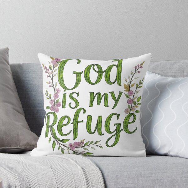 Item preview, God Is My Refuge – Botanical Faith Art designed and sold by PuraVibeShop.