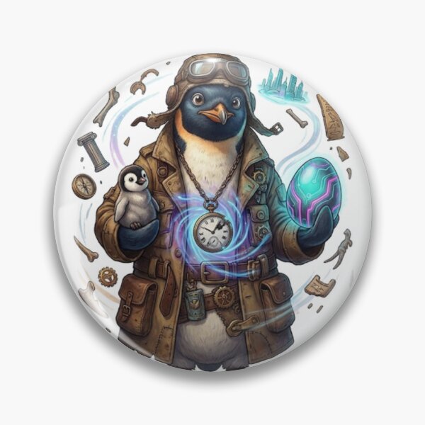Item preview, Steampunk Time Travel Penguin designed and sold by Maclaw200d.