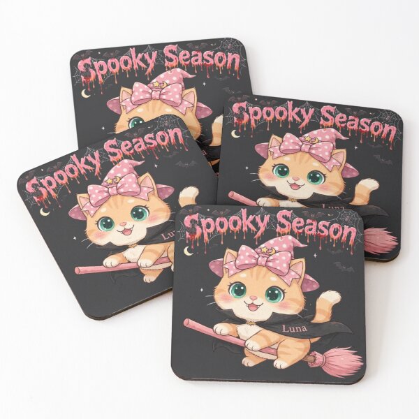 Item preview, Cute Pink Witch Cat Spooky Season Halloween designed and sold by Moody Vibes Studio.