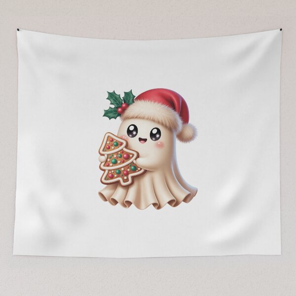 Item preview, Cute Ghost with Santa Hat designed and sold by jkrphoto.