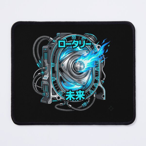 Item preview, Cyberpunk 13B Rotary Engine Neon Blue Flame JDM Wankel Aesthetic designed and sold by mood-draftsman.