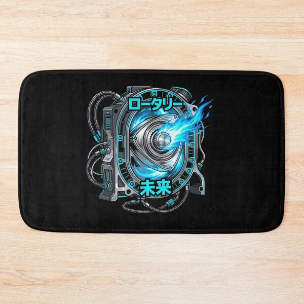 Item preview, Cyberpunk 13B Rotary Engine Neon Blue Flame JDM Wankel Aesthetic designed and sold by mood-draftsman.