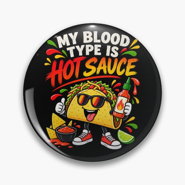 Item preview, My Blood Type Is Hot Sauce T-Shirt Funny Taco Shirt Spicy Food Lover Graphic Tee designed and sold by Pastexchange.