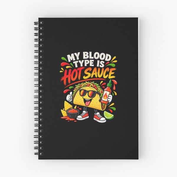 Item preview, My Blood Type Is Hot Sauce T-Shirt Funny Taco Shirt Spicy Food Lover Graphic Tee designed and sold by Pastexchange.