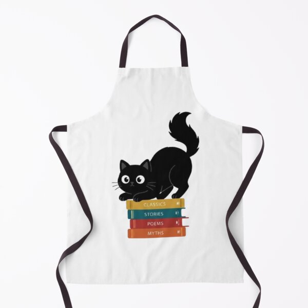 Item preview, Black Cat on Books – Cute Reading Kitten Art designed and sold by PrintforDesign.