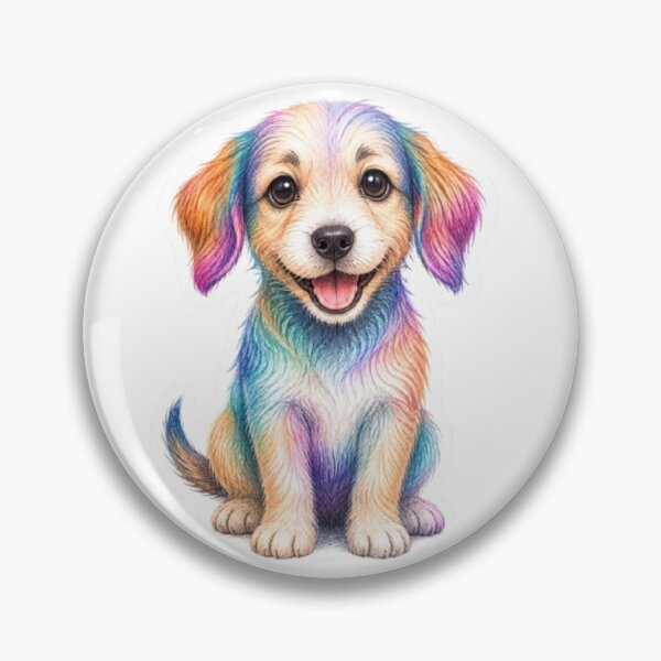 Item preview, Colorful Rainbow Puppy Dog Illustration Sticker designed and sold by Snurly.