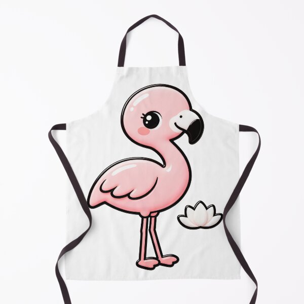 Item preview, Cute Pink Flamingo with Lotus Flower - Kawaii Tropical Bird Art designed and sold by Raloel Art.