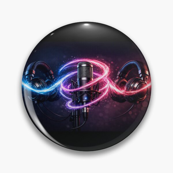 Item preview, Neon Audio Swirl over Microphone and Headphones designed and sold by CreativeArtistL.