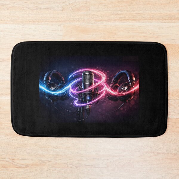 Item preview, Neon Audio Swirl over Microphone and Headphones designed and sold by CreativeArtistL.