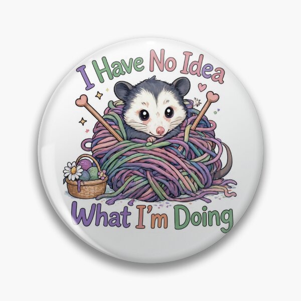 Item preview, Funny Opossum Knitting I Have No Idea What Im Doing designed and sold by digital.stickerperso.com.