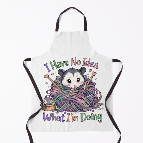 Item preview, Funny Opossum Knitting I Have No Idea What Im Doing designed and sold by digital.stickerperso.com.