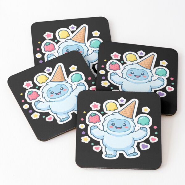 Item preview, Cute Kawaii Yeti Ice Cream Monster Art designed and sold by DailySparks.