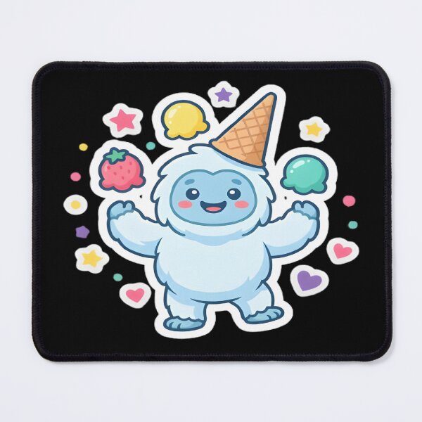 Item preview, Cute Kawaii Yeti Ice Cream Monster Art designed and sold by DailySparks.