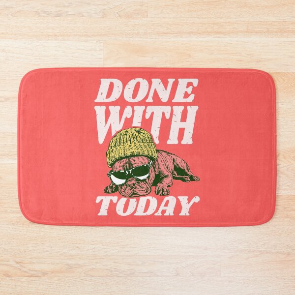 Item preview, Done With Today French Bulldog With Beanie and Sunglasses designed and sold by MZS Studio.